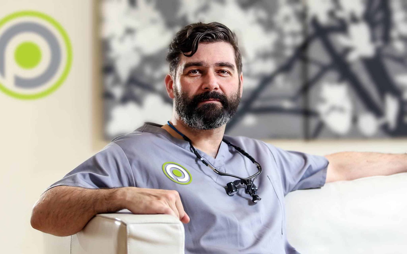 Dr Andrew Healy relaxing in the clinic